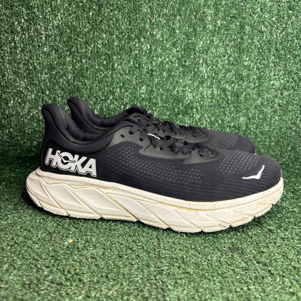 Hoka Arahi 7 Stability Road Running Athletic Sneakers Black White Women Sz 9.5 B